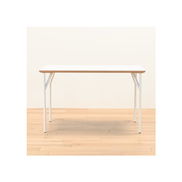 光製作所 アリカ ダイニングテーブル120 メラミン天板WH スチール脚WH メーカー直送