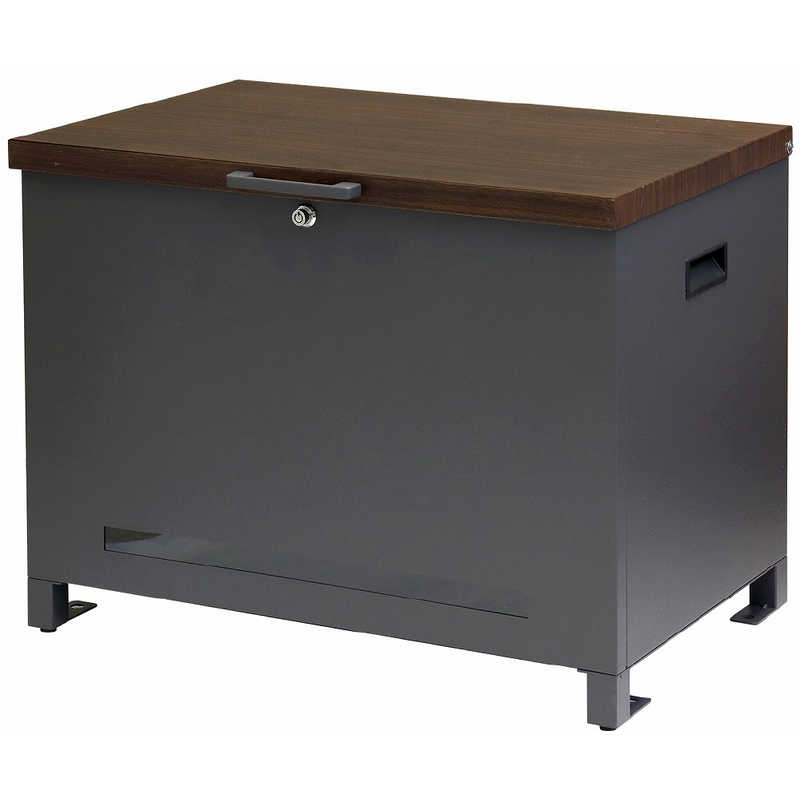 MOJYU　ベンチ収納宅配ボックス(Amato(アマート)) ダークグレー/ブラウン木目　PBX101