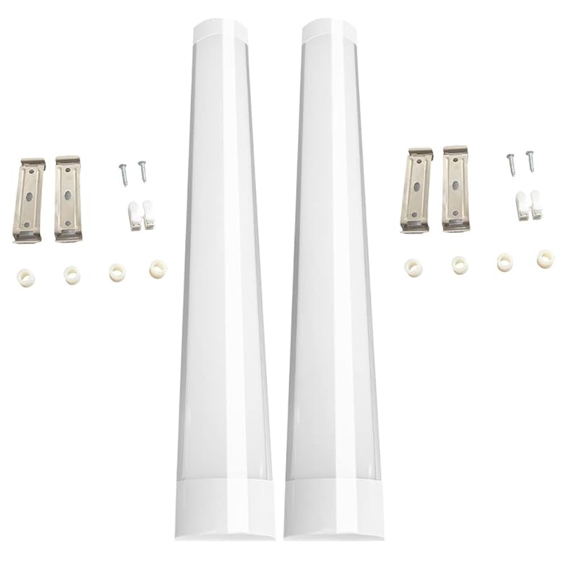 led直管蛍光灯器具40w ledベースライト薄型120cm LED蛍光灯器具一体型48畳用 ledシーリングライト2本入れ 付属品付き 天井直付型 器具一体型 昼白色（5500ｋ）消費電力40W