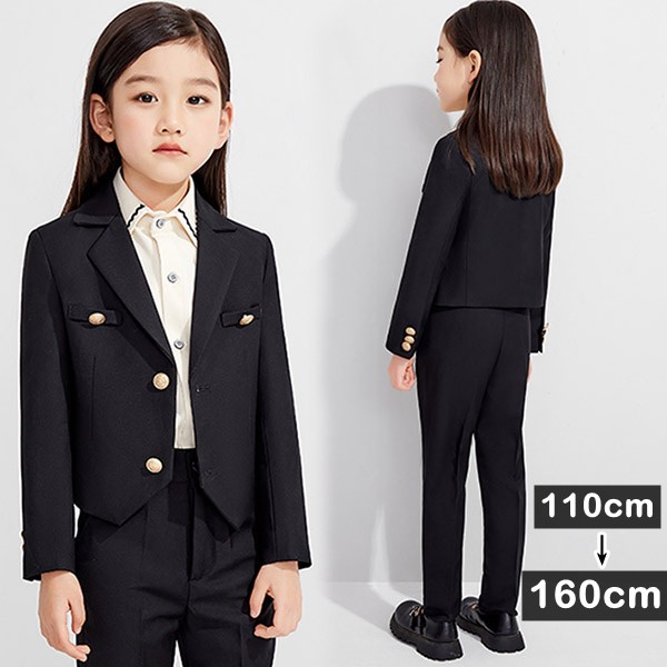 卒業式 スーツ 女の子 小学生 入学式 スーツ キッズスーツ 女児スーツ ブラック ジャケット パンツ フォーマルスーツ かわいい 七五三 入学式 結婚式 キッズ フォーマル ガール 卒業式服 卒園式