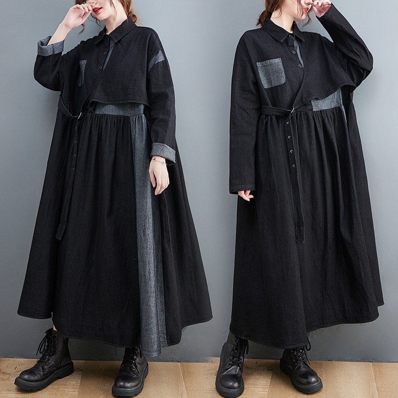 Y韓版春新型カウボーイは色レジャー個性的な気質長いスカートにぶつかりますJG