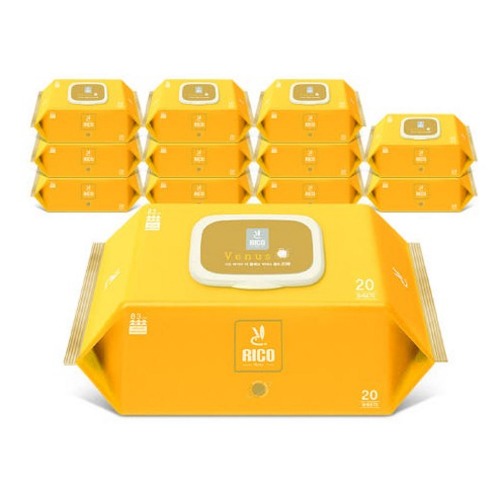 リコ83gsm低刺激赤ちゃんティッシュヴィーナスゴールドポータブルキャップタイプ20枚x12パック簡単な家族全員多用途衛生用品ギフト