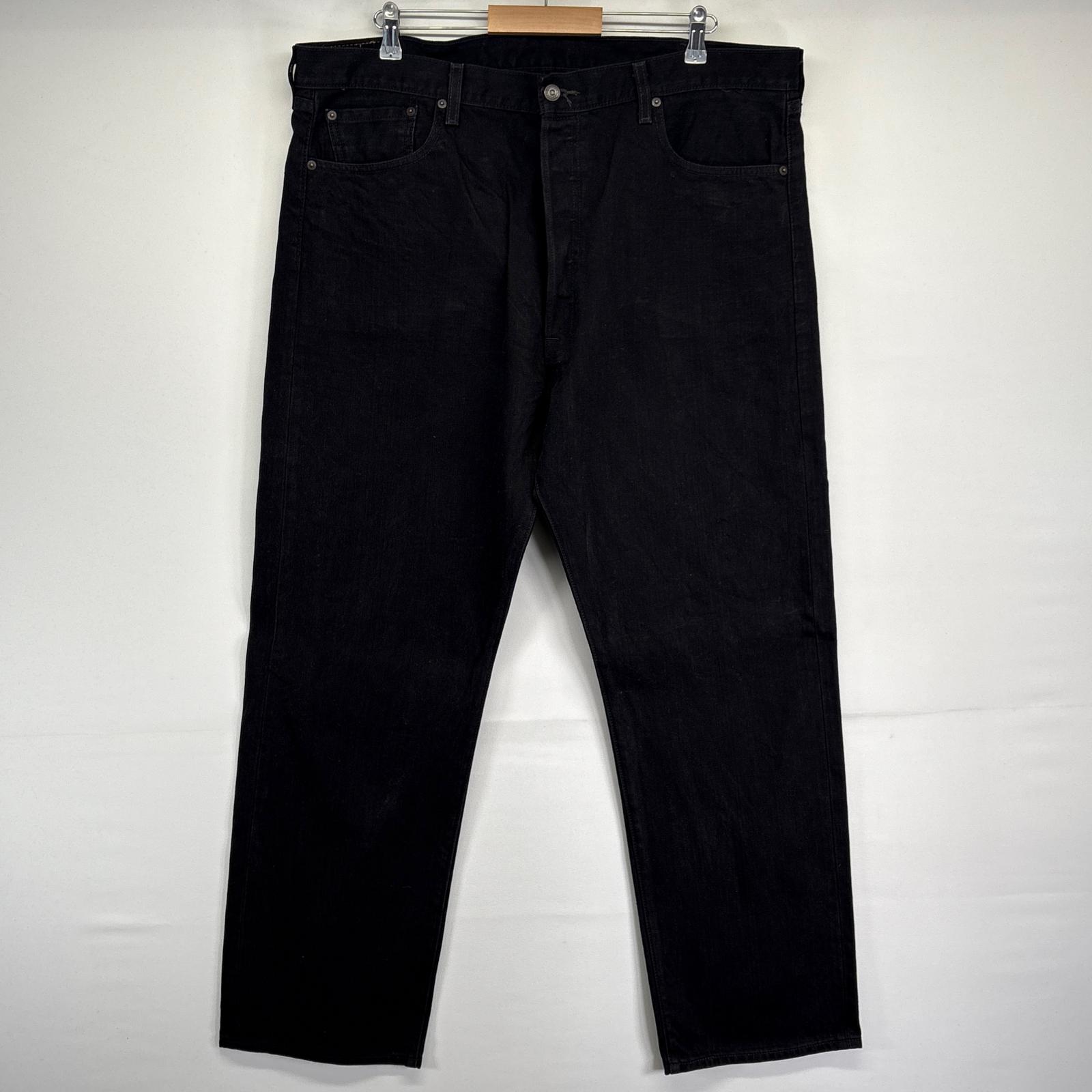 古着 デニムパンツ 501 ストレート ボタンフライ ジーンズ ジーパン 長ズボン 大きいサイズ w42 L32 ブラック メンズ