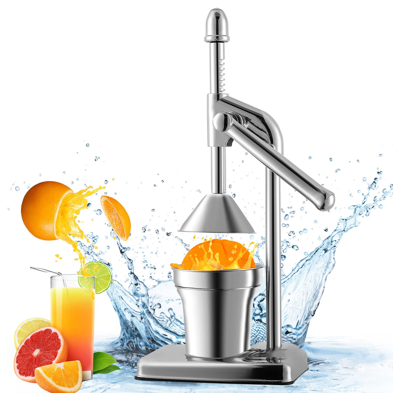 手動ジューサー フルーツしぼり 1.85kg軽量 柑橘類 ハンドジューサー カップ付 フレッシュジュース 果汁生搾り器 オレンジ・レモン・グレープフルーツ・スイカなどの果物対応 果汁絞り器 家庭用 5,579円