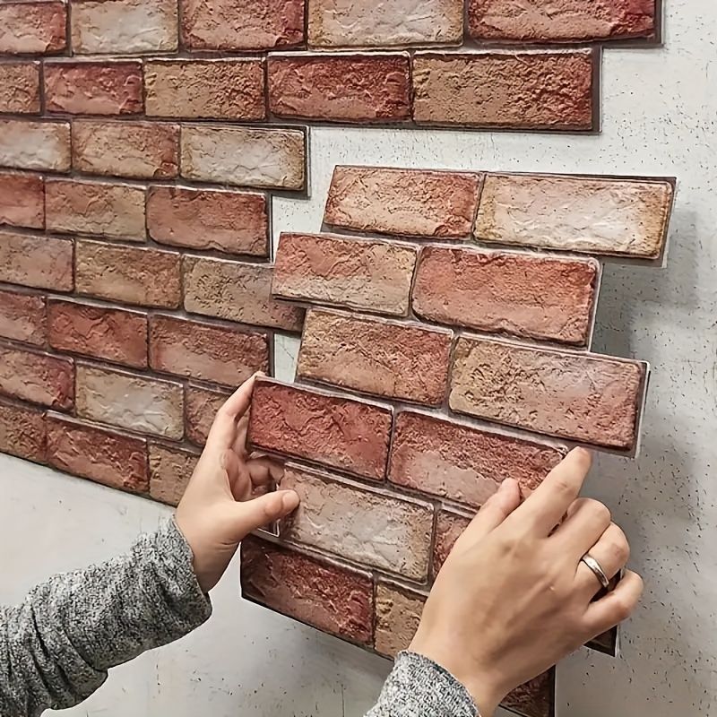 壁紙 張って剝がせる 粘着壁紙 衝突防止 赤レンガ 3Dレンガ インテリア リビング ロビー 寝室 ホテル カフェ オフィス 装飾 10枚ty275 4,850円