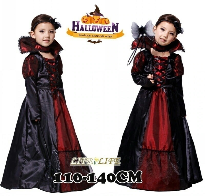 吸血鬼 コスプレ 衣装 衣装 女子 子供 魔女 巫女 バンパイア コスプレ ロングワンピース 子供用 コスチューム キッズ イベント 変身 Halloween 余興 文化祭 演出服 デビル ハロウィ