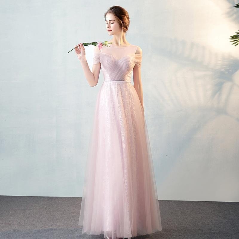 ロングドレス 演奏会 カラードレス ピンク 半袖 イブニングドレス 花嫁 パーティードレス 結婚式 14,601円