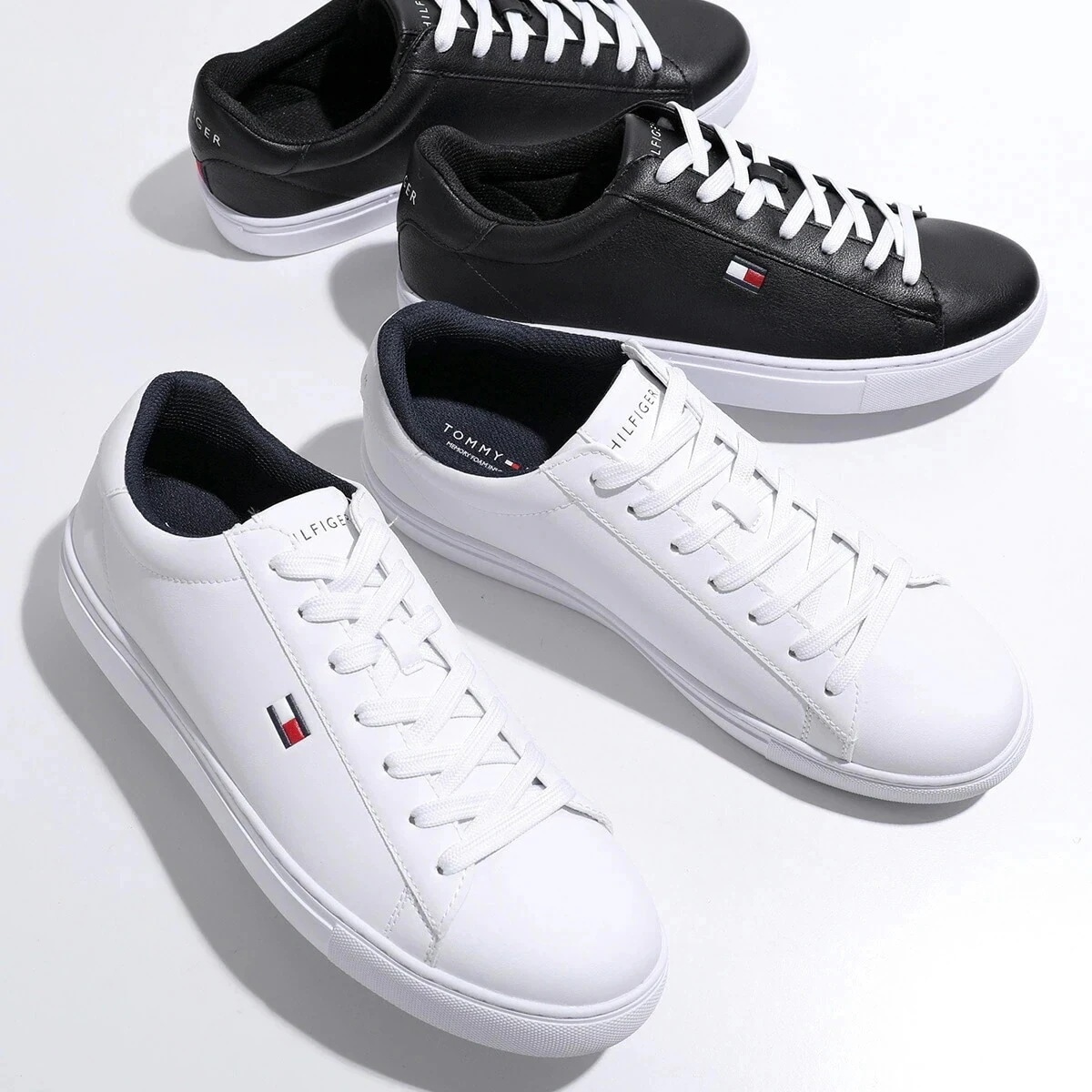 TOMMY HILFIGER トミー ヒルフィガー スニーカー BRECON メンズ ローカット フェイクレザー ロゴ 靴 カラー2色