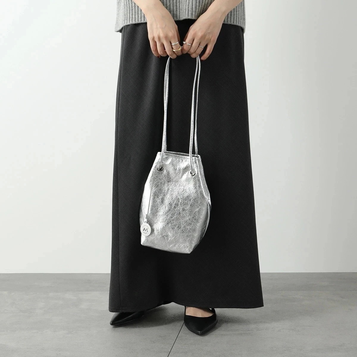 MARCO MASI マルコマージ ハンドバッグ 3170 LAMINATO レディース レザー 巾着 ショルダーバッグ メタリック 鞄 SILVER 16,922円