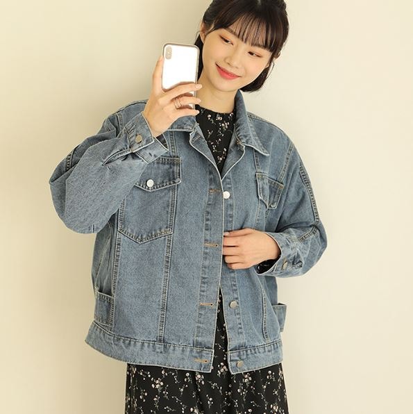 [bbaebbae] サイドバックル付き デニムジャケット (送料無料)おしゃれなシルエットのファッションコーデー提案ハイクォリティー/韓国ファッション