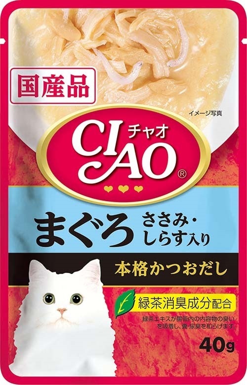 （まとめ買い）いなばペットフード CIAOパウチ まぐろ ささみ/しらす入り 40g IC-202 猫用 [x48]