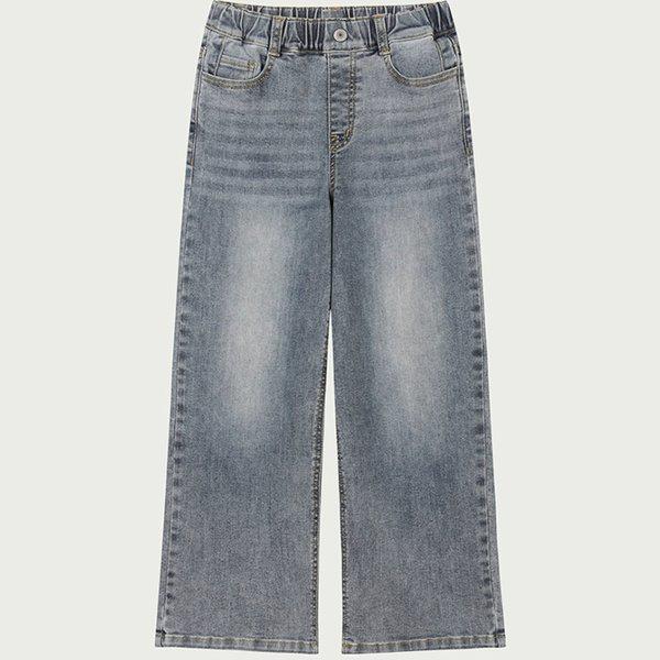 ティーンズガールズ セミワイド デニムパンツ ダスティブルー294(14560-155-201-10)_DG