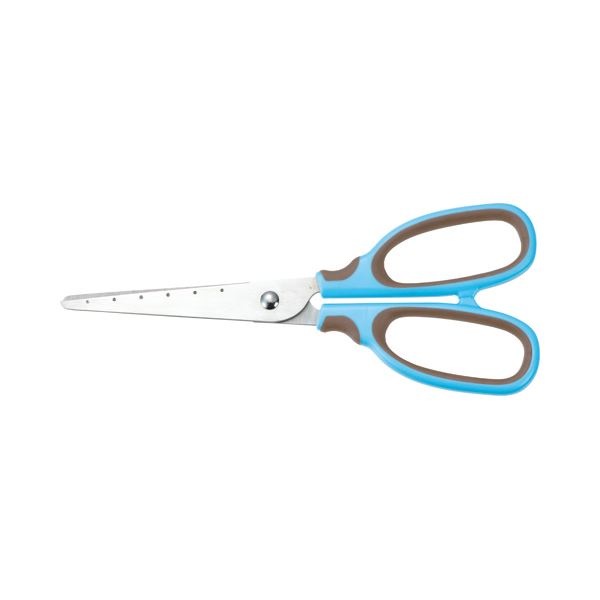 （まとめ）TANOSEE はさみ 刃先先丸 刃渡り65mm ブルー 1セット（10本） [x5]