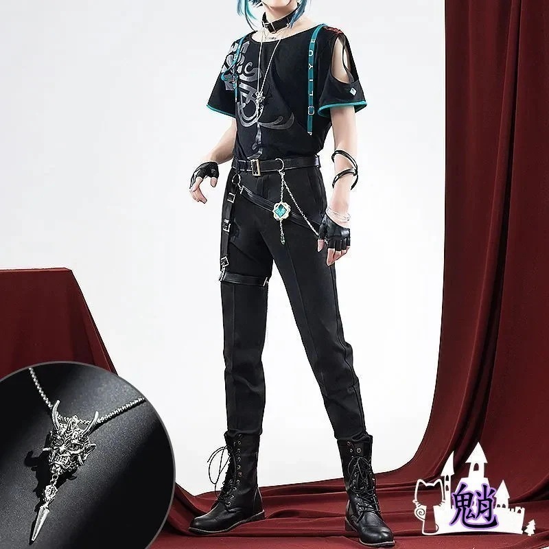 和服コスチュームコスチューム上下セット 音楽祭 コスプレ 飾り付き しょう Genshin Music Festival 夏 原神 魈 セットアップ