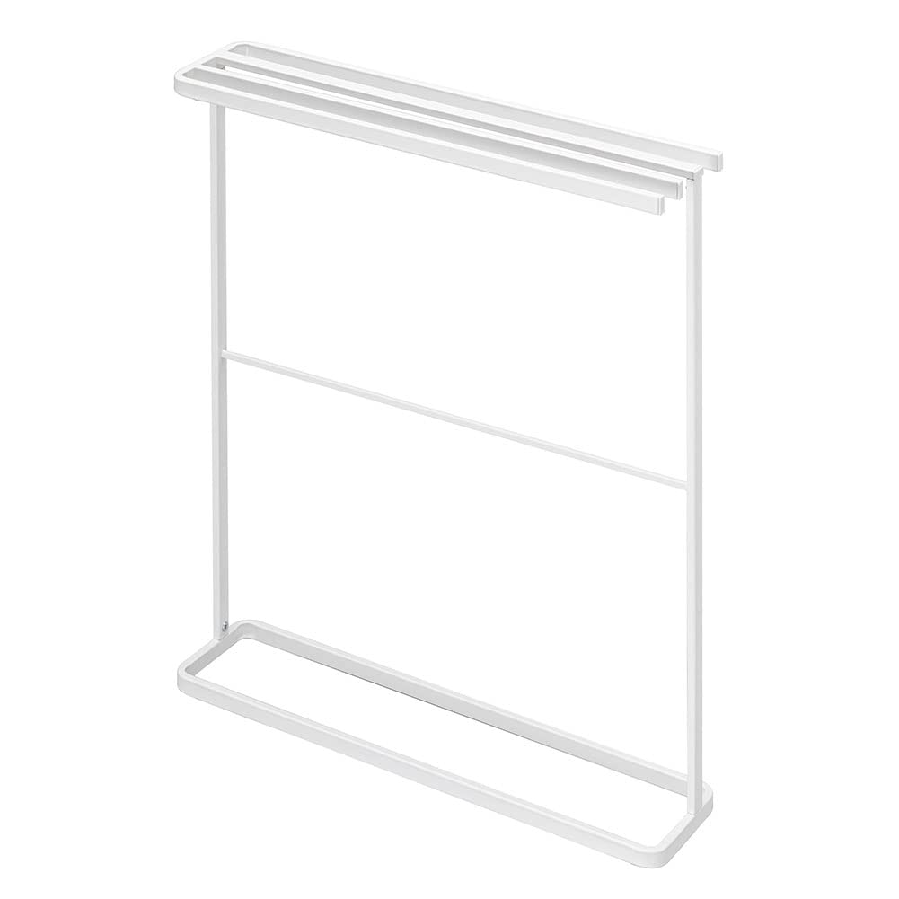 山崎実業(Yamazaki) 横から掛けられる バスタオルハンガー スリム ホワイト 約W65XD15XH75cm タワー tower タオルハンガー 物干し 5576