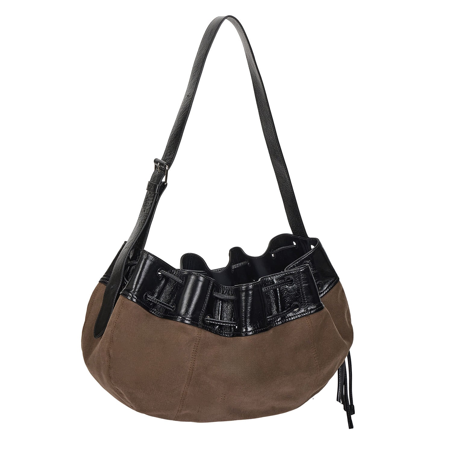 【VUNQUE】PERFEC WAVE STRING HOBO L : KHAKI
