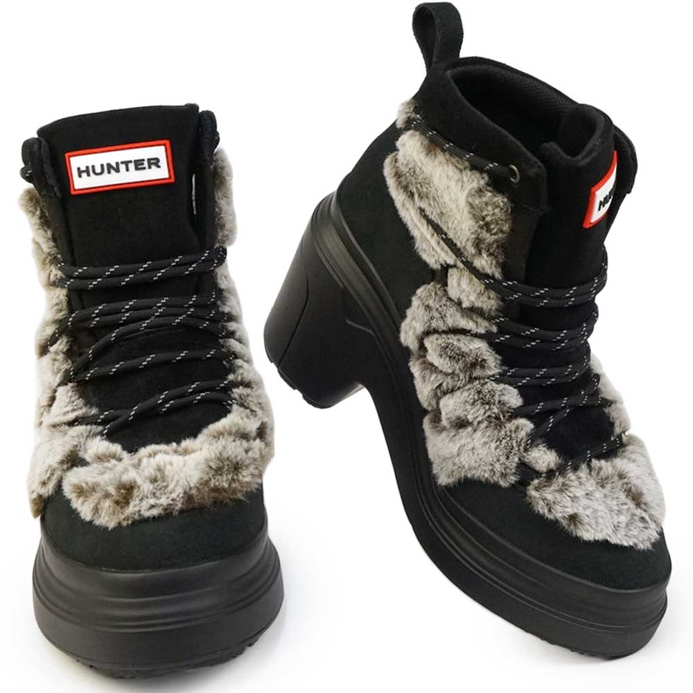 レディース 防水 ブーツ アンクル フォーファー ヒールブーツ WFP1107LPR 靴 耐水