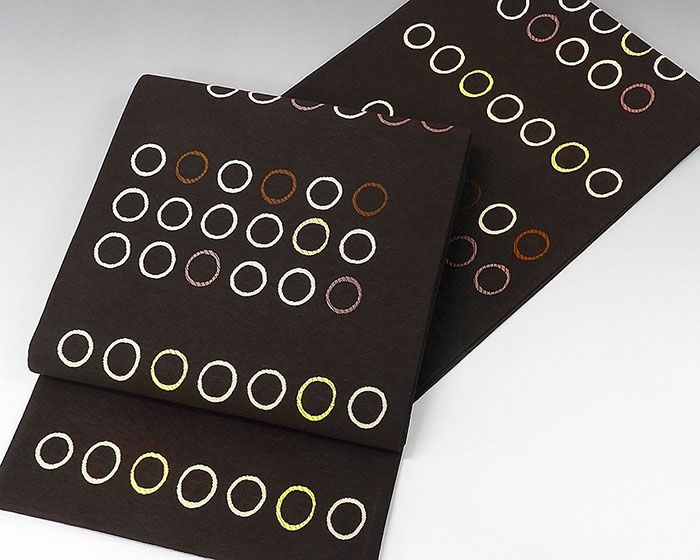 袋帯 新品仕立済 正絹 西陣 大光謹製 丸幾何模様 袋帯 新品 仕立て上がり