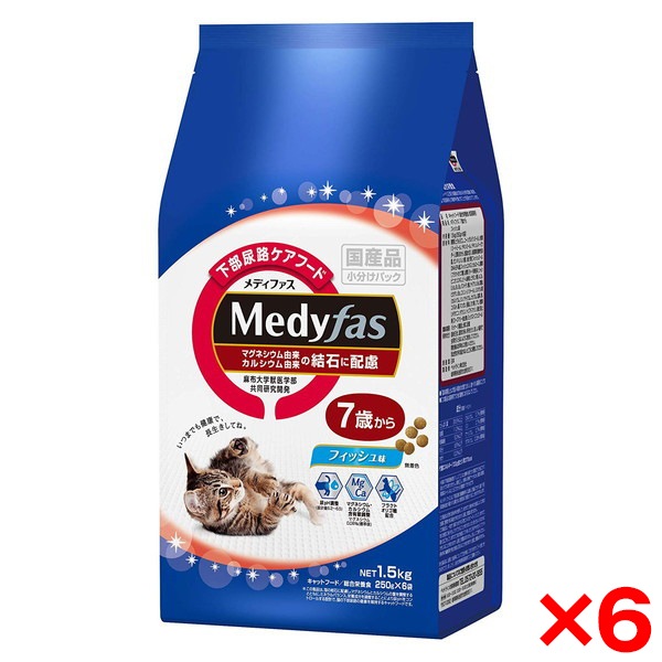 6個セット ペットライン メディファス 7歳から フィッシュ味 1.5kg(250g×6)