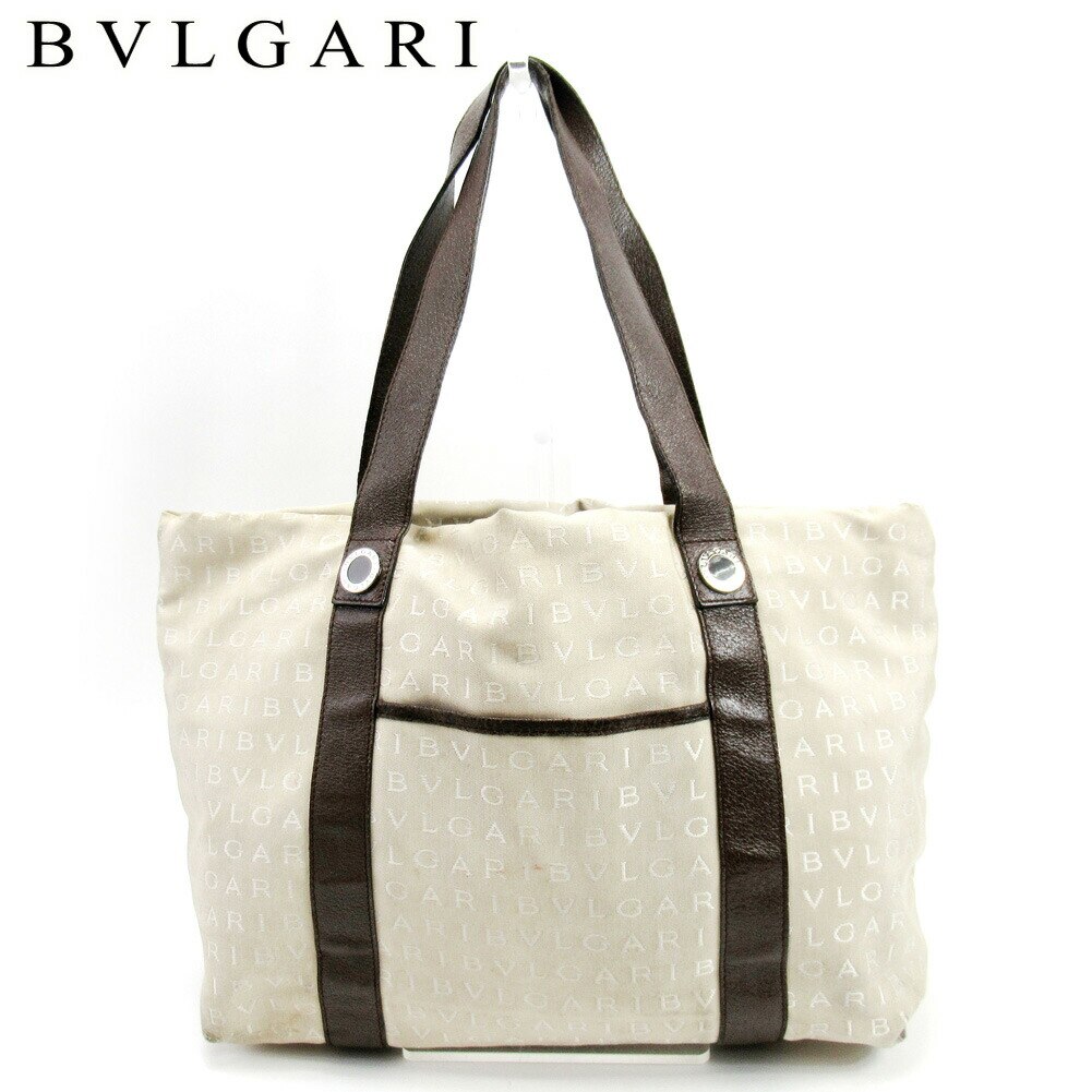 トートバッグ トートバッグ ロゴマニア ベージュ ブラウン 中古