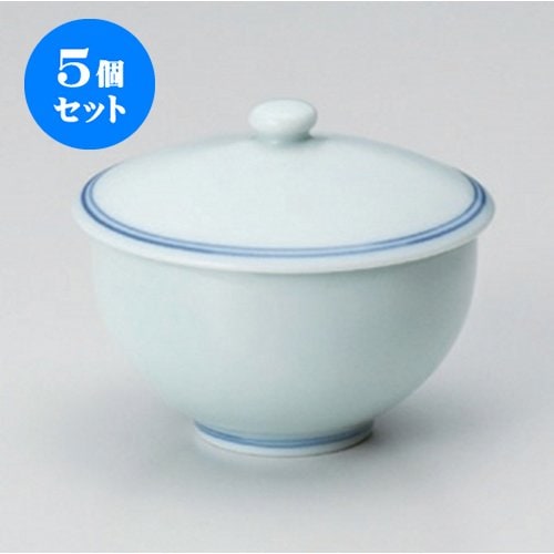 5個セット 蓋付煎茶 青白磁蓋付千茶 [8.8 x 8cm(170cc)] 強化 和食器 酒器 料亭 旅館 業務用