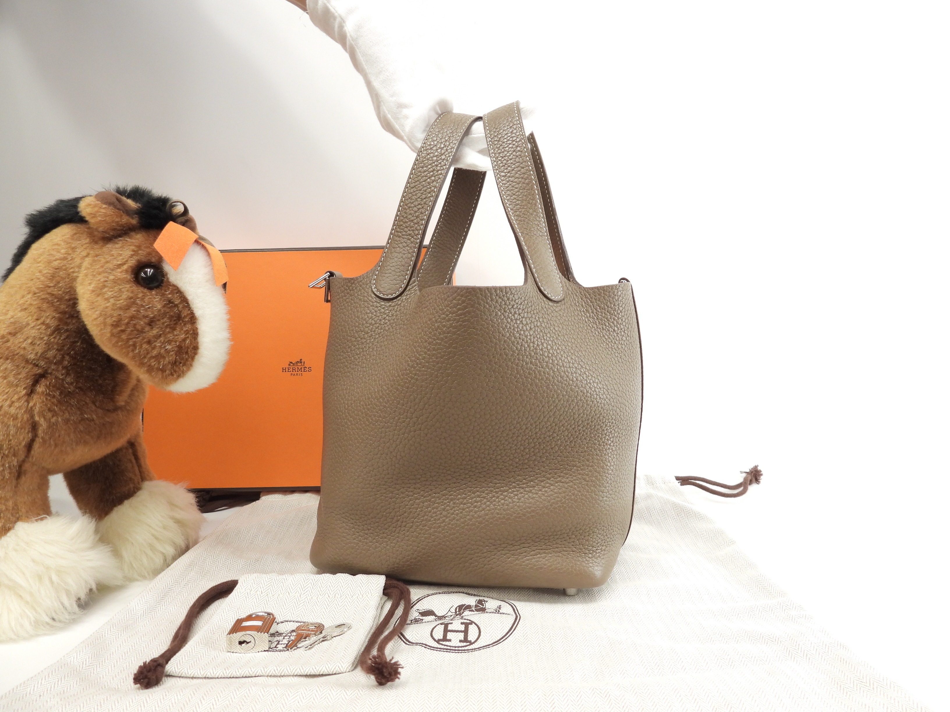 ピコタンロックPM トリヨン エトープ ハンドバッグ シルバー金具@R 4