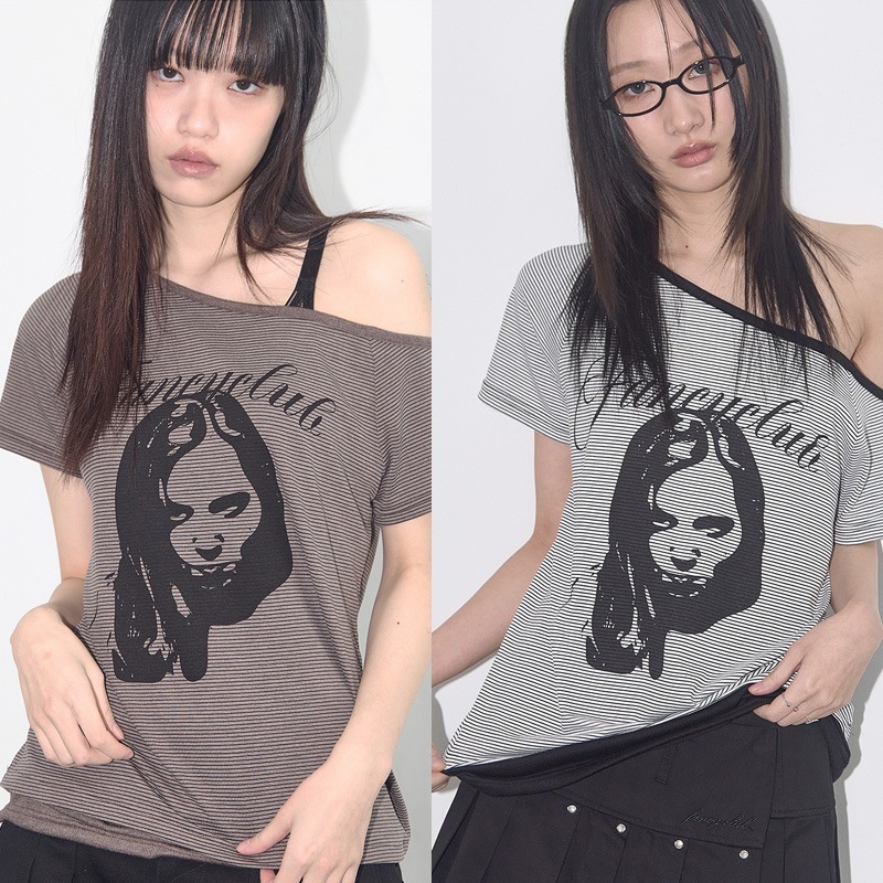 Mystic One-Shoulder T-Shirt / ミスティックワンショルダーTシャツ (BLACK) F25QB107 / (BROWN) F25QB107 5,385円