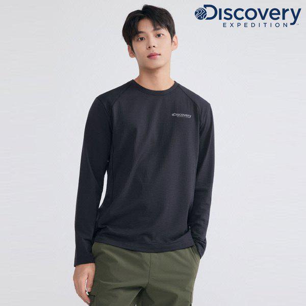 男性グラフェン グリッド フリース 長袖Tシャツ(DMRL3E054)