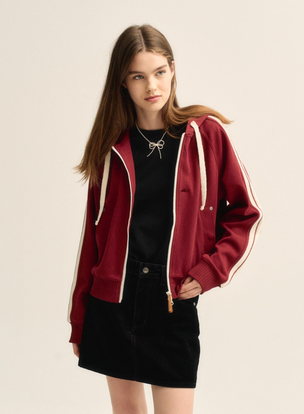 【SATUR】 (W) LAWTON LOOSE FIT HOOD ZIP-UP : BURGUNDY 18,137円