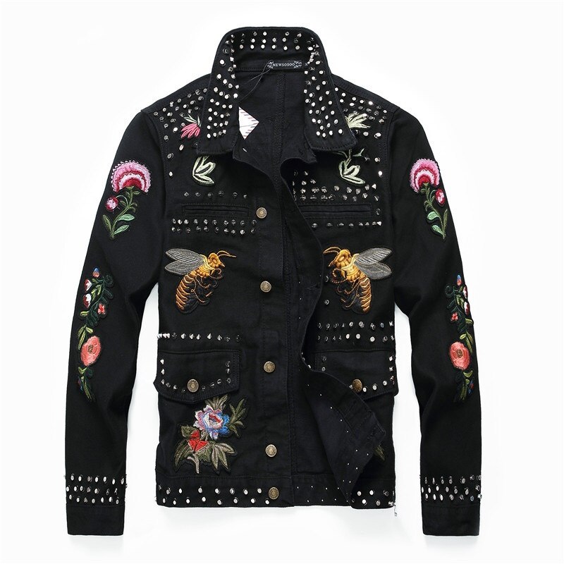 ファッション 人気 メンズ 長袖 ブルゾン ジャケットコート デニム 刺繍 カジュアル 上質 個性 流行/1COLOR HU1880431