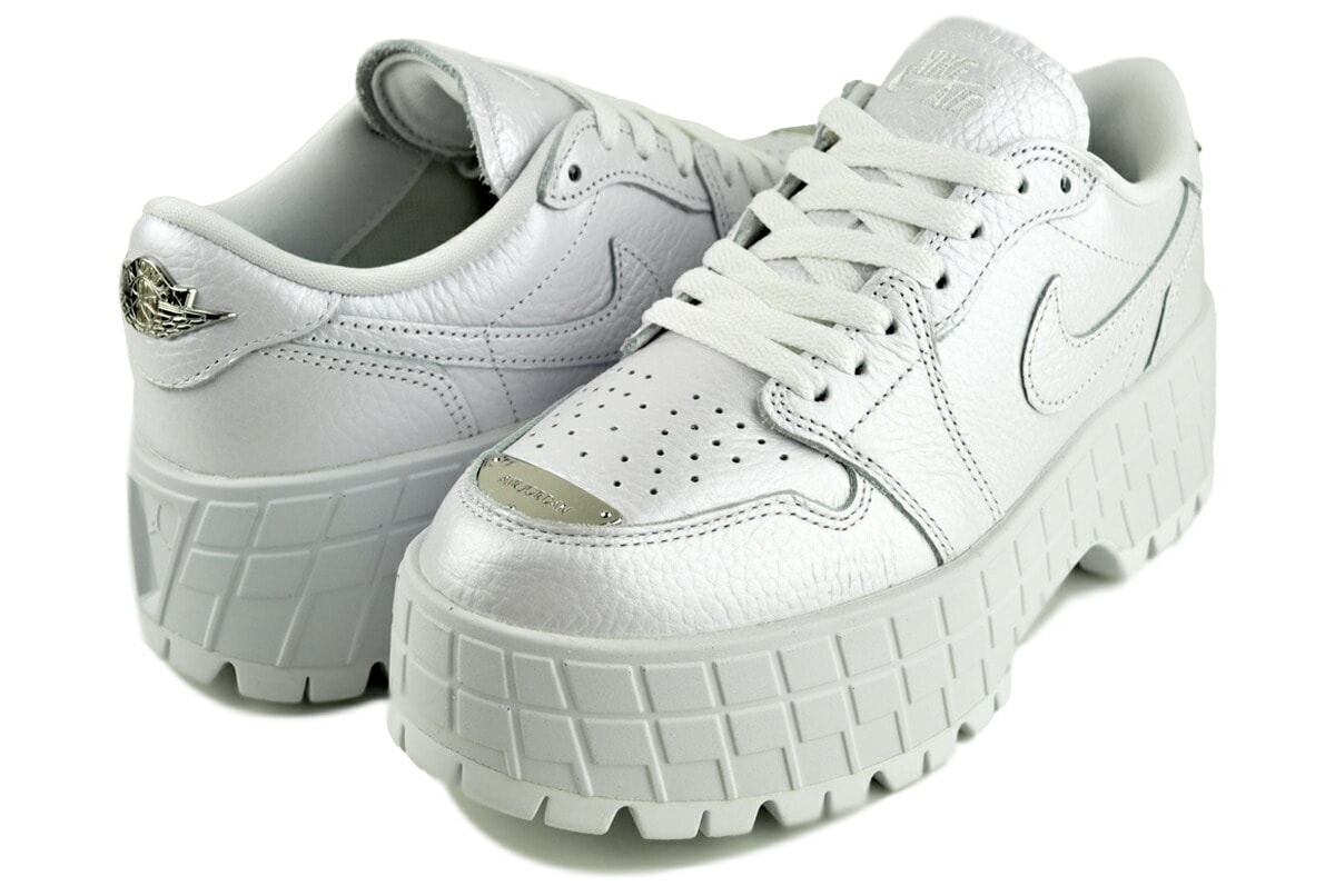 ウィメンズ エアジョーダン 1 ブルックリン ロー ホワイト メタリックシルバー hf3184-100