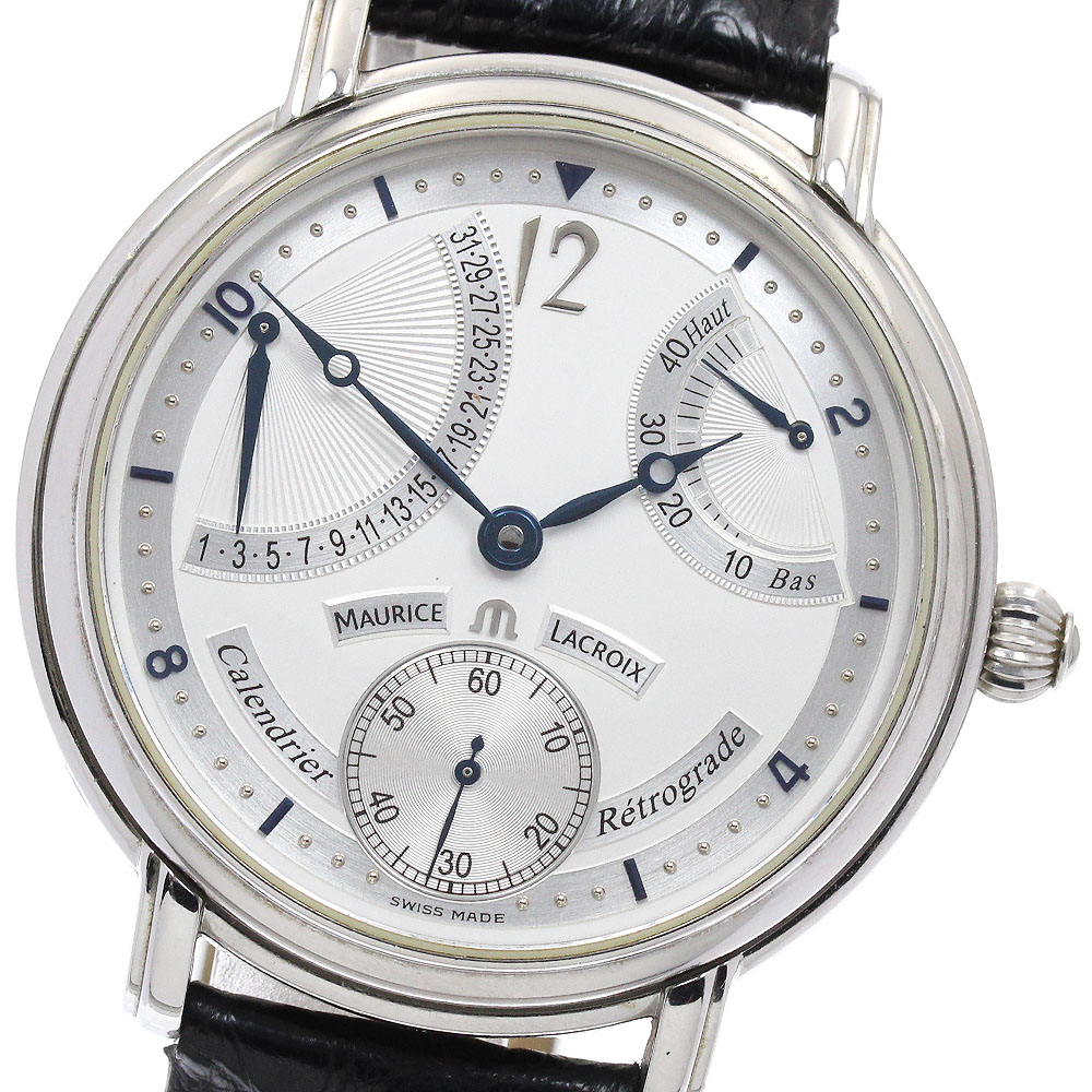 モーリス・ラクロア Maurice Lacroix 76840 マスターピース カランドリエ レトログラード 手巻き メンズ _903075【中古】