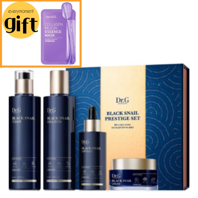 [4点セット] ブラック スネイル プレスティ/ トナー 150ml + エマルジョン 150ml + アンプル 50ml + クリーム 15ml