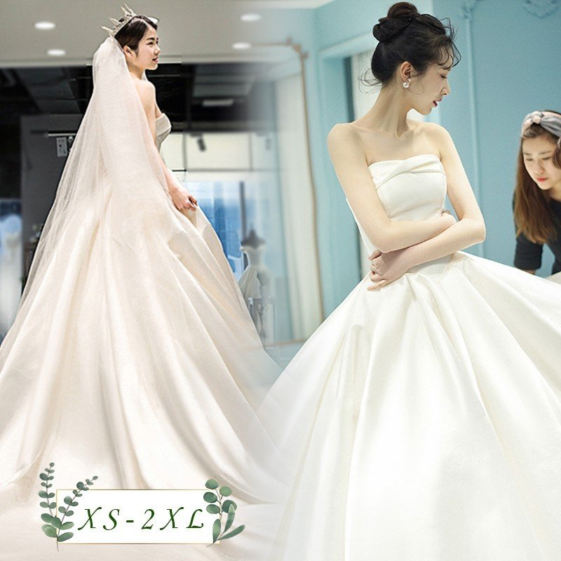 ウェディングドレス 二次会ドレス サテン全体 白ワンピース パーティードレス/森ガール/結婚式/二次