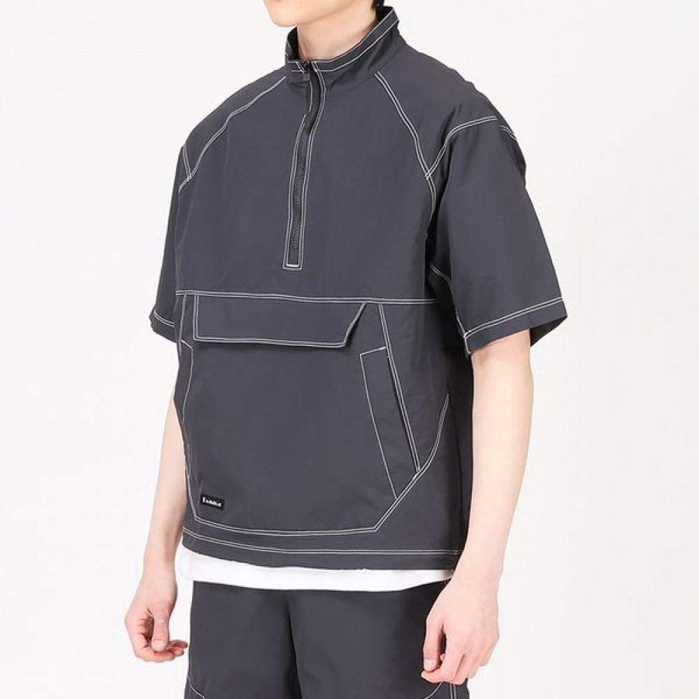 [Juans] オーバーフィットストリングステッチカラーショートスリーブアノラックPWJP2146