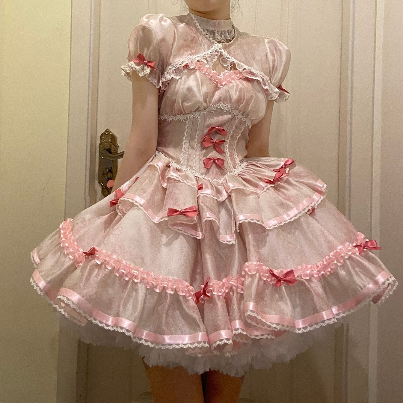 恋人バレエ ロリータ ロリータ ドレス サスペンダースカート スイート レトロ ケーキスカート 夏 スリム レディース
