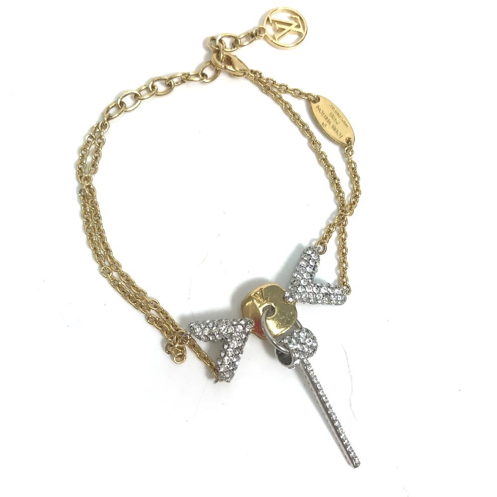 ブレスレット M67314 エセンシャル V スワロフスキー 2連 アクセサリー チェーン GP ゴールド