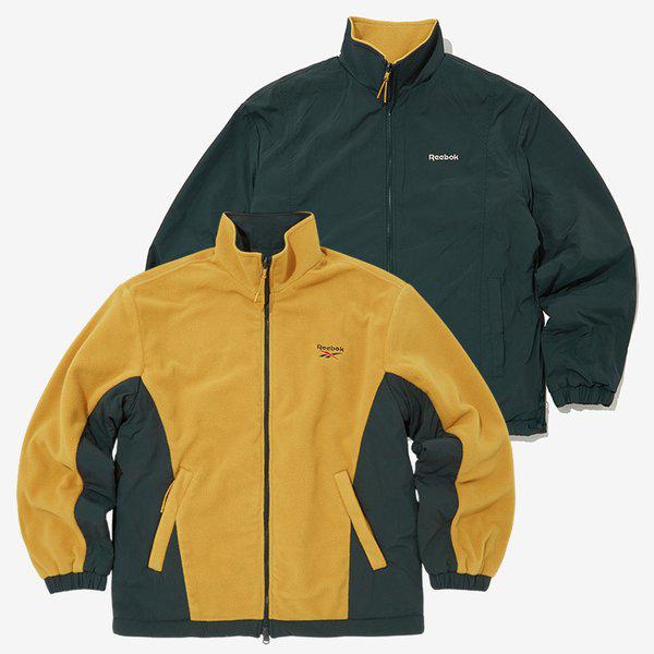 フリースリバーシブルジャケット マスタード/カーキ REJU5FZ40Y3
