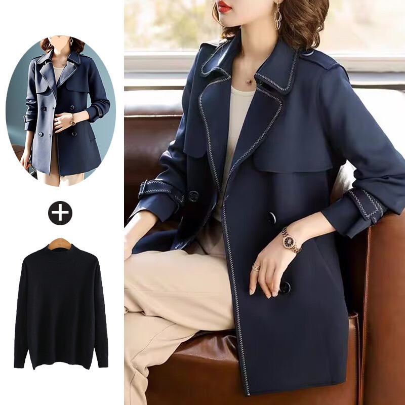 中年母秋ウインドブレーカージャケットミドル丈外国風トップス2025年新作中高年女性春秋服