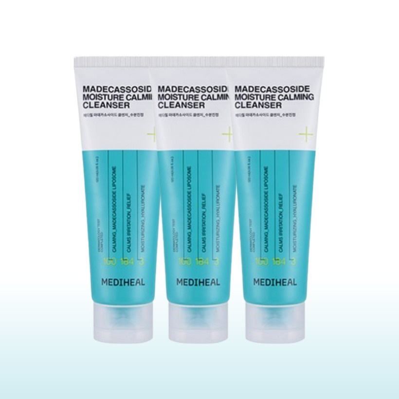 [3本 しっとり鎮静 ディープクレンザー 韓国人] マデカソサイド 水分鎮静 クレンジングフォーム 120mlx3本 微細バブル 肌の鎮静 フォームクレンザー 弱アルカリ性 敏感肌 保湿ケア