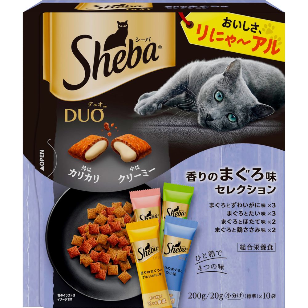 （まとめ買い）マース シーバ デュオ 香りのまぐろ味セレクション 200g 猫用フード [x8]