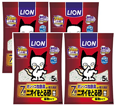 ライオン (LION) 7歳以上用 猫砂 5L×4袋 (ケース販売)