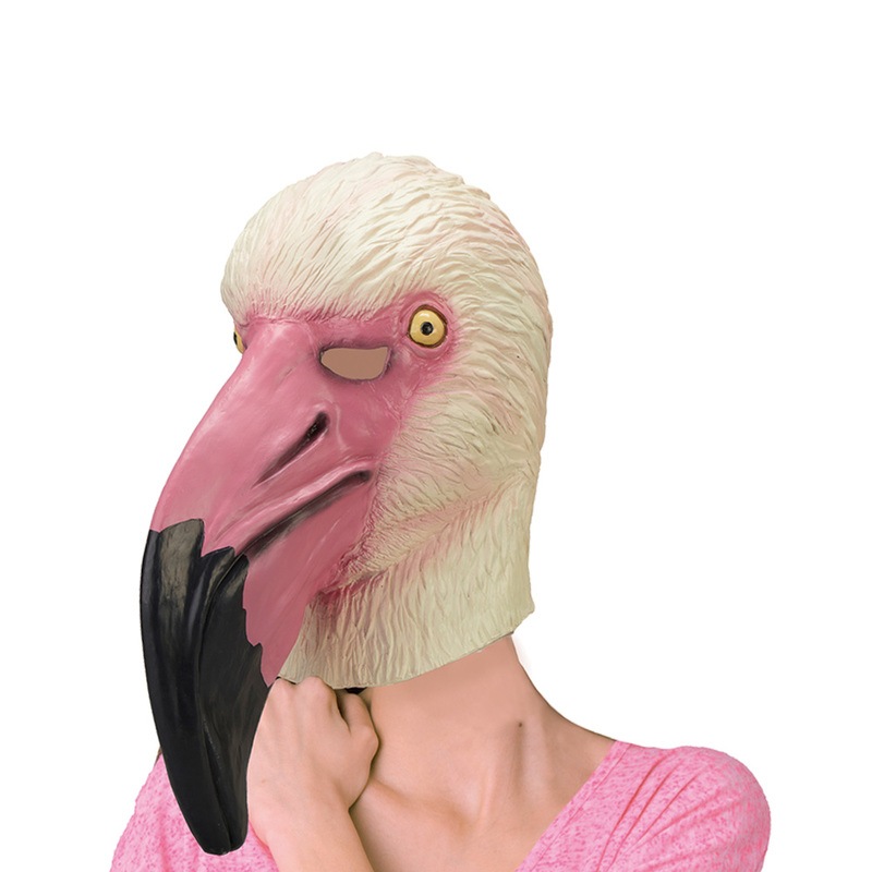 コスプレ 仮装 アニマルマスク フラミンゴ 【 プチ仮装 面白マスク ハロウィン 衣装 変装グッズ 動物マスク かぶりもの おもしろマスク パーティーグッズ 】