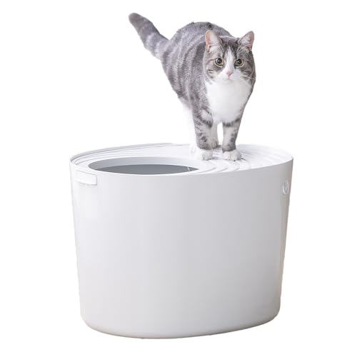 アイリスオーヤマ 猫 トイレ 上から猫トイレ 砂が飛び散りにくい レギュラー アイボリー