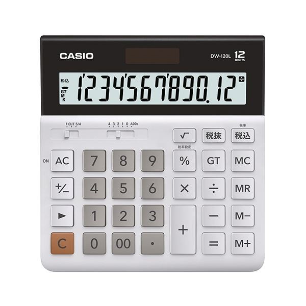 （まとめ）カシオ 横型電卓 12桁DW-120L-N 1台[x3セット]
