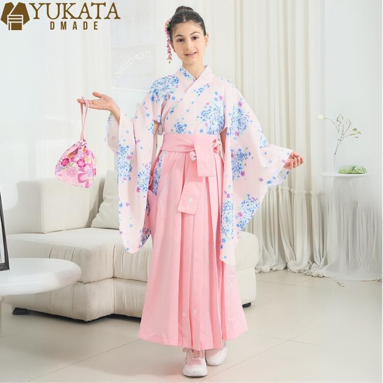 出荷が迅速である 独占販売 卒業式 袴 女の子 学校 行灯袴 セット 花柄 ブルー ピンク 袴セット 卒業式 袴 女の子 女性 和服 和装 浴衣 袴 巾着袋 髪飾り 4点セット 女の子 女性 女 謝恩
