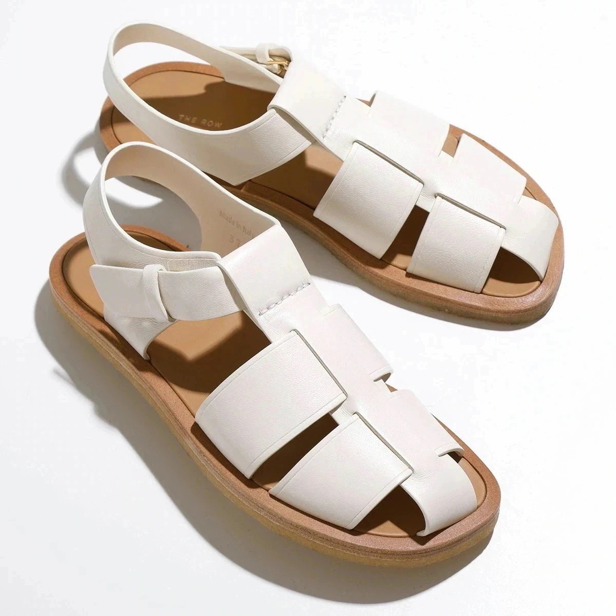 THE ROW ザ・ロウ グルカサンダル FISHERMAN フィッシャーマン F1343 N60 レディース CREPE ナッパレザー ストラップ フラット