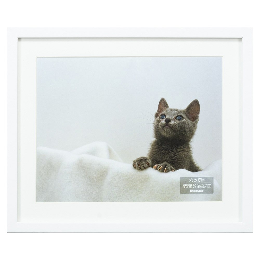 （まとめ買い）木製写真額 六ツ切 ホワイト F-SW-112-W [x3]