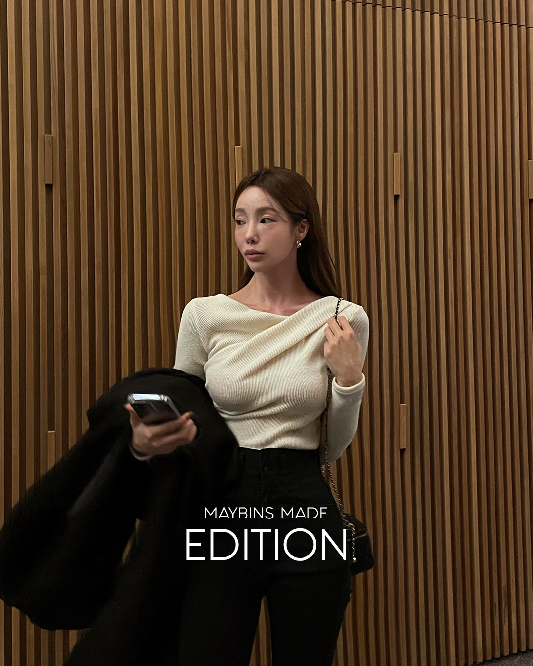 ラップ風長袖Tシャツ韓国ファッション レディース