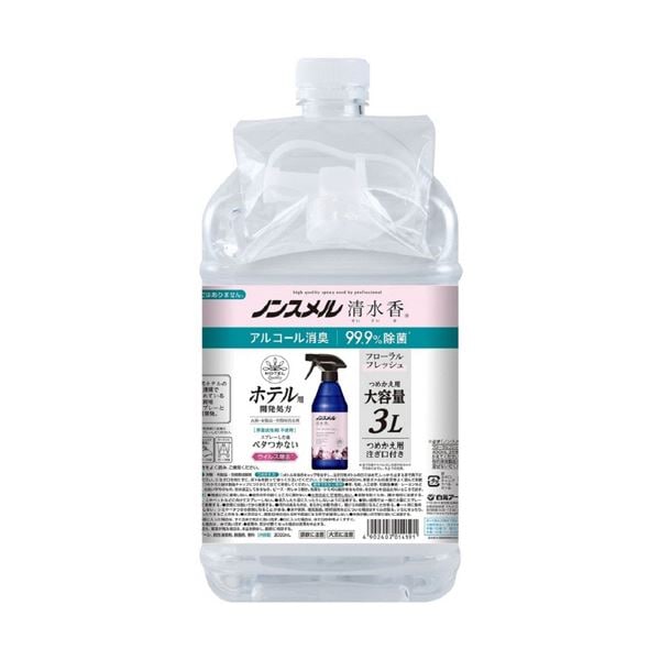 白元アースノンスメル 清水香 フローラルフレッシュの香り つめかえ大容量 3L 1パック 5,648円